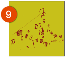 Calco de las pinturas rupestres de La Golondrina, Fuencaliente, realizado por Ikonox Marketing Digital.