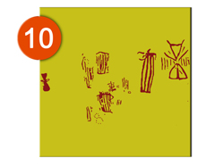 Calco de las pinturas rupestres de Los Gavilanes, Fuencaliente, realizado por Ikonox Marketing Digital.