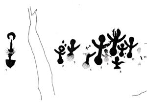 Calco de las pinturas rupestres de La Serrezuela, Fuencaliente, realizado por Ikonox Marketing Digital.